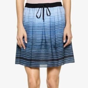 Vince Striped Ombre‎ Print Silk Skirt